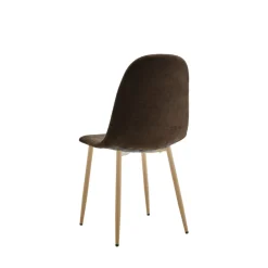 Drawer BELLA Lot de 2 chaises en tissu piètement effet bois