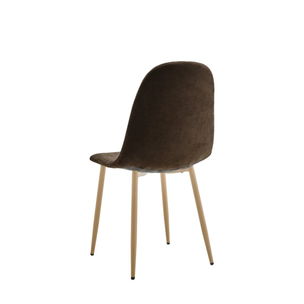 Drawer BELLA Lot de 2 chaises en tissu piètement effet bois