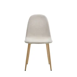 Drawer BELLA Lot de 2 chaises en tissu piètement effet bois