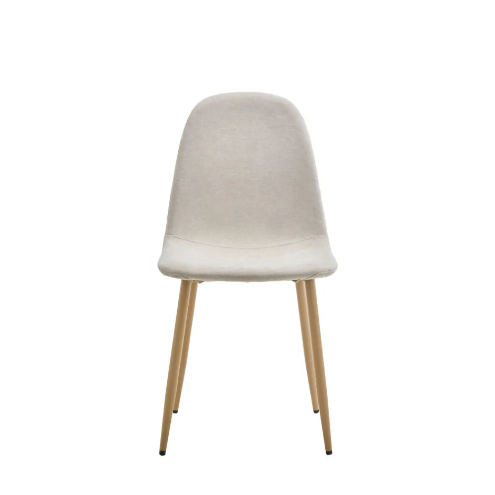 Drawer BELLA Lot de 2 chaises en tissu piètement effet bois