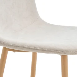 Drawer BELLA Lot de 2 chaises en tissu piètement effet bois