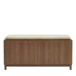 No name BELLY Banc d'entrée avec rangement à chaussures en bois L112cm