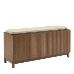 No name BELLY Banc d'entrée avec rangement à chaussures en bois L112cm