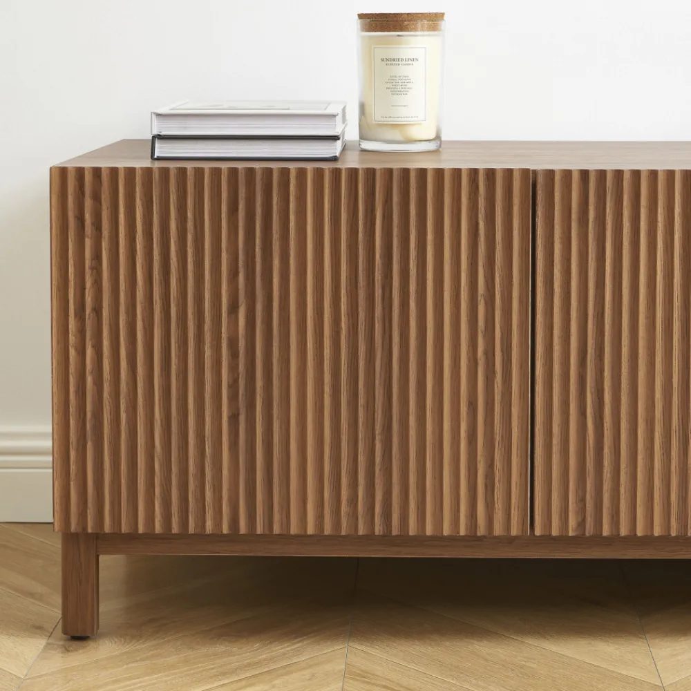 No name BELLY Meuble TV 2 portes en bois L140cm