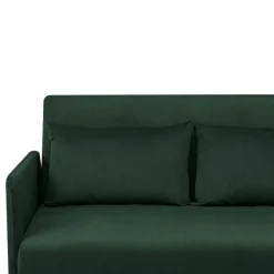 Drawer BELUSHI Canapé convertible 2 places en velours côtelé pieds bois foncé