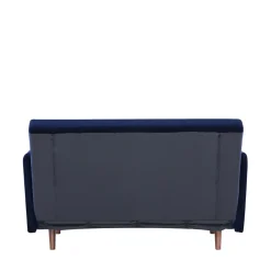 Drawer BELUSHI Canapé convertible 2 places en velours côtelé pieds bois foncé