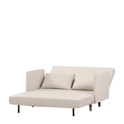 Drawer BELUSHI Canapé convertible 2 places en velours côtelé pieds bois foncé