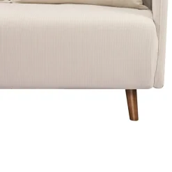 Drawer BELUSHI Canapé convertible 2 places en velours côtelé pieds bois foncé
