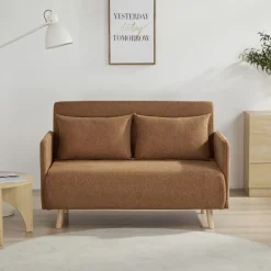 Drawer BELUSHI Canapé convertible 2 places en tissu pieds bois clair