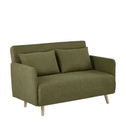 Drawer BELUSHI Canapé convertible 2 places en tissu pieds bois clair