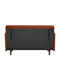 Drawer BELUSHI Canapé convertible 2 places en velours pieds bois foncé