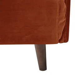 Drawer BELUSHI Canapé convertible 2 places en velours pieds bois foncé