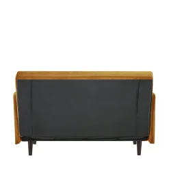 Drawer BELUSHI Canapé convertible 2 places en velours pieds bois foncé