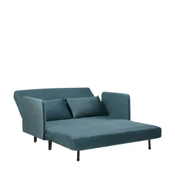 Drawer BELUSHI Canapé convertible 2 places en velours pieds bois foncé