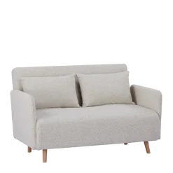 Drawer BELUSHI Canapé convertible 2 places en tissu bouclette pieds bois clair