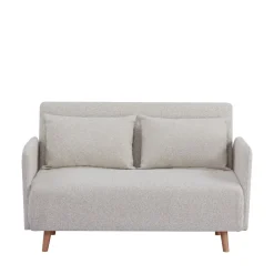 Drawer BELUSHI Canapé convertible 2 places en tissu bouclette pieds bois clair