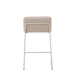 Venture Home BISBEE Lot de 2 tabourets de bar en tissu bouclette pieds beiges H65cm