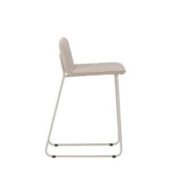 Venture Home BISBEE Lot de 2 tabourets de bar en tissu bouclette pieds beiges H65cm