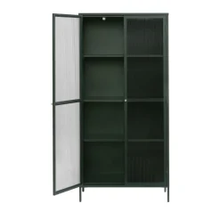 No name BJORN Vaisselier 2 portes en verre stié et métal H190cm