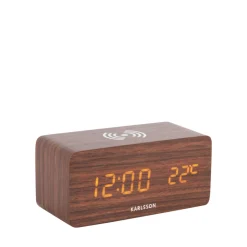 Karlsson BLOCK Réveil en bois avec chargeur téléphone