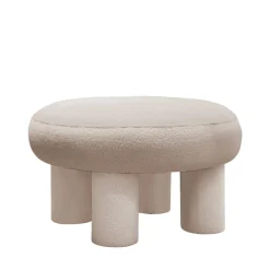 Drawer BLOOMI Tabouret rond XL en tissu bouclette ø60cm