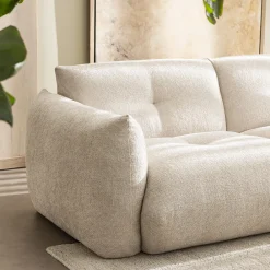 Drawer BOCCA Canapé droit 3 places en tissu à dossier capitonné