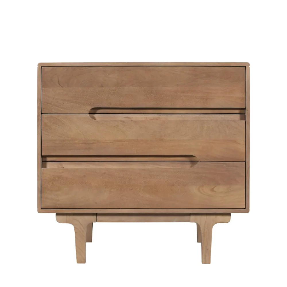 Drawer BOGOR Commode 3 tiroirs en bois massif L80cm