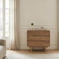 Drawer BOGOR Commode 3 tiroirs en bois massif L80cm