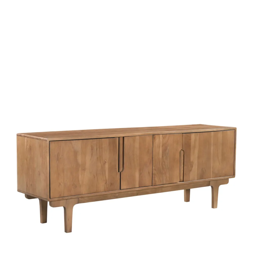 Drawer BOGOR Meuble tv 4 portes en bois massif L150cm