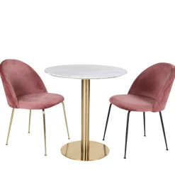 House Nordic BOLZANO Table à manger 2 personnes ronde effet marbre