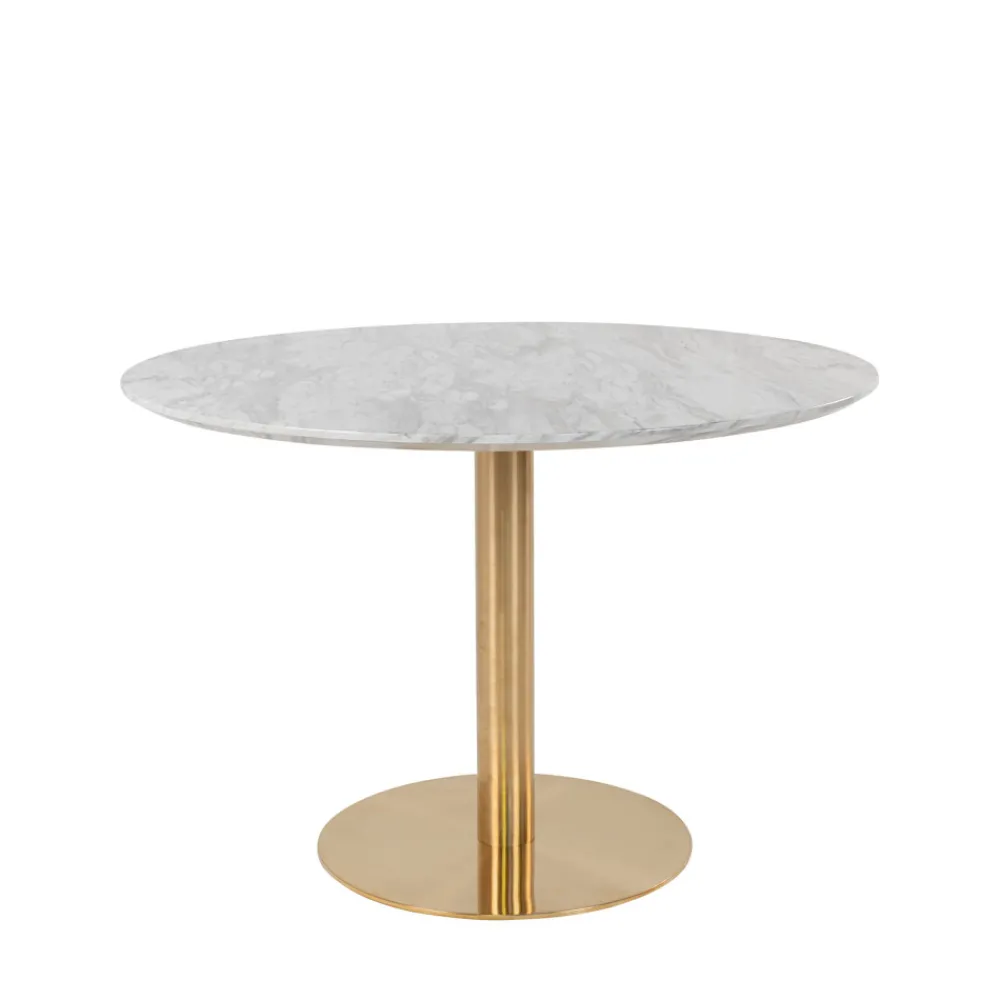 House Nordic BOLZANO Table à manger 4 personnes ronde effet marbre