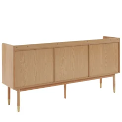 No name BOMBONG Buffet 2 portes 3 tiroirs en bois et cannage L180cm