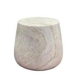 House Nordic BONN Table d'appoint ronde effet travertin ø47,5cm