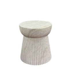 House Nordic BONN Table d'appoint ronde effet travertin ø37cm