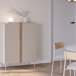 Drawer BOXY Buffet 2 portes en bois et métal H120cm