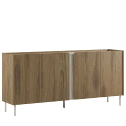 Drawer BOXY Buffet 4 portes en bois et effet travertin L180cm