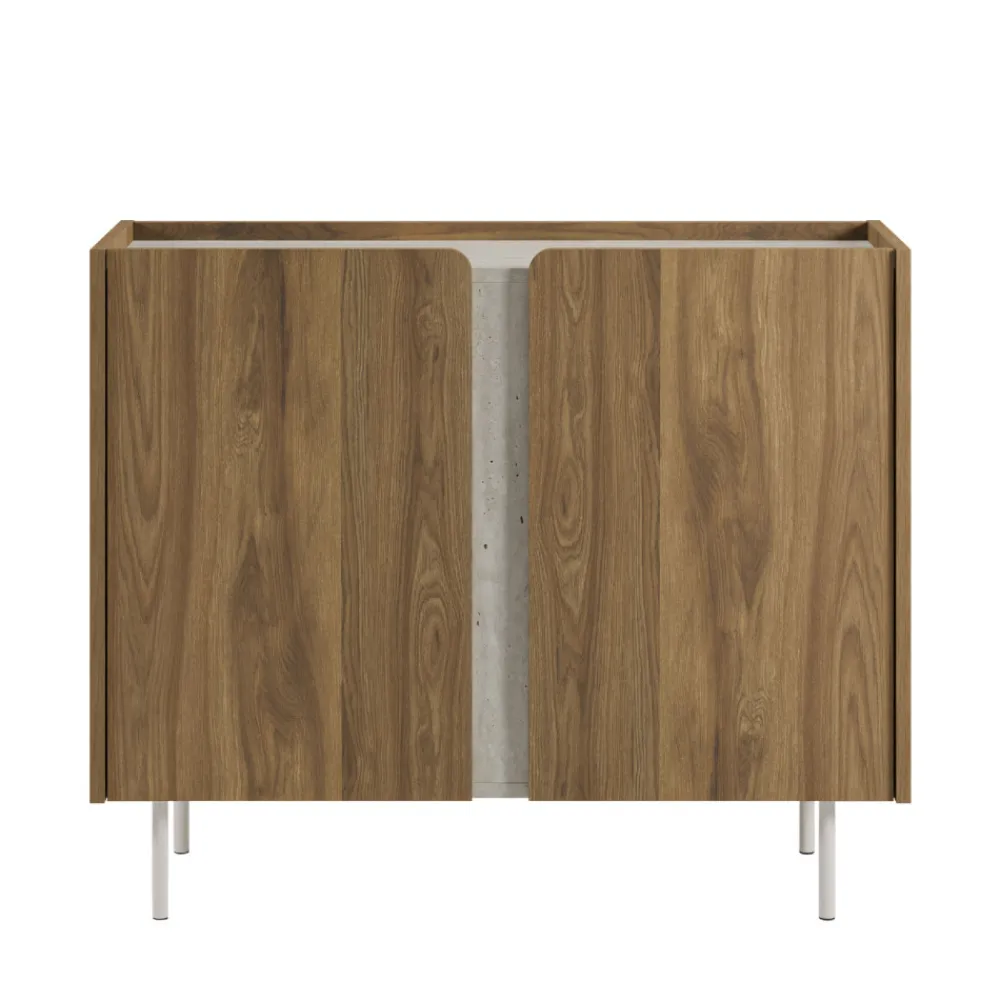Drawer BOXY Buffet 2 portes en bois et métal L100cm