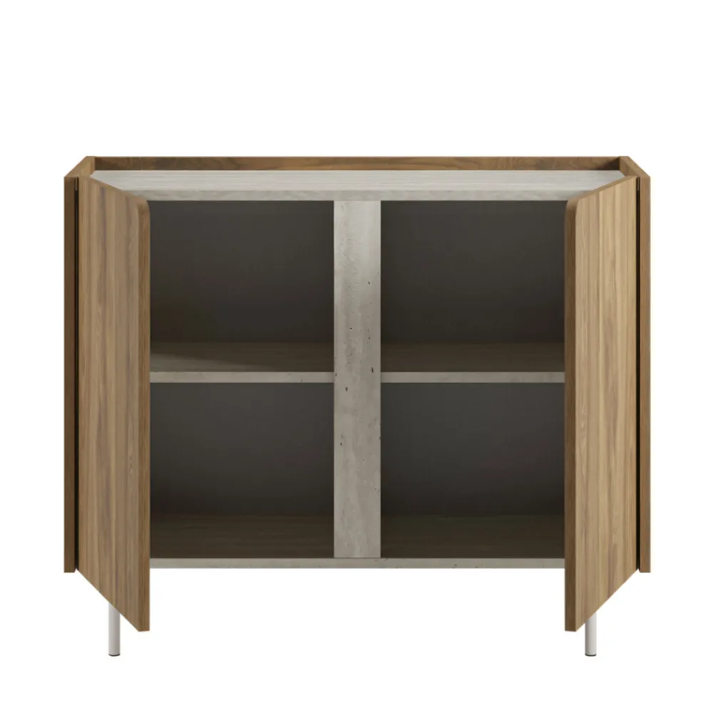 Drawer BOXY Buffet 2 portes en bois et métal L100cm