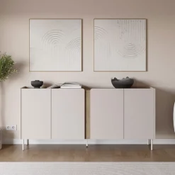 Drawer BOXY Buffet 4 portes en bois et métal L180cm