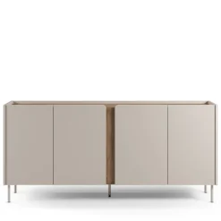 Drawer BOXY Buffet 4 portes en bois et métal L180cm