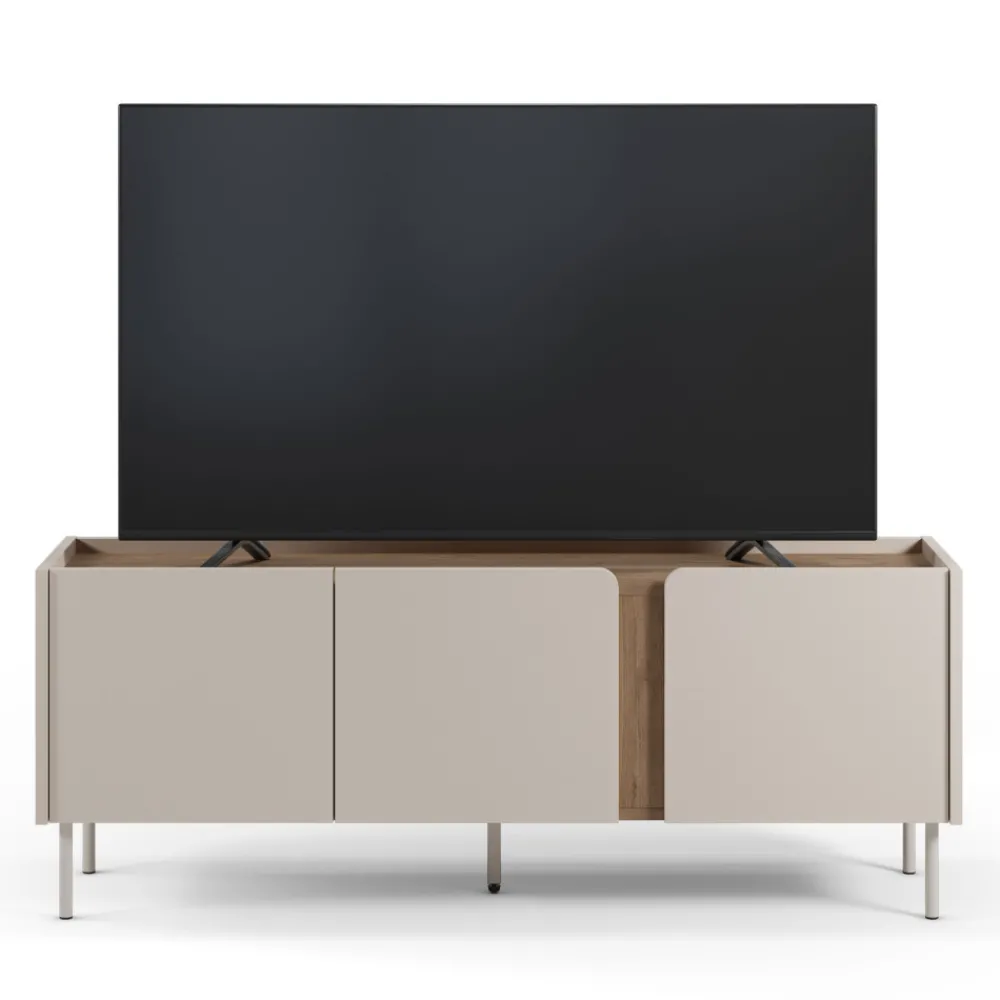 Drawer BOXY Meuble TV 3 portes en bois et métal L140cm