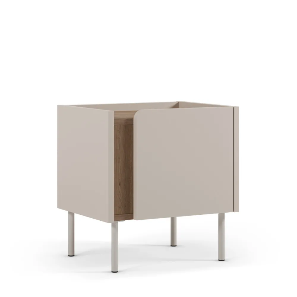 Drawer BOXY Table de chevet 1 porte en bois et métal