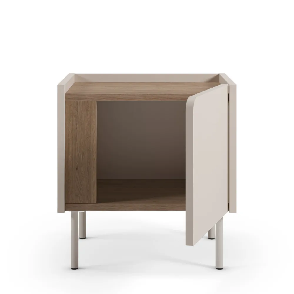 Drawer BOXY Table de chevet 1 porte en bois et métal
