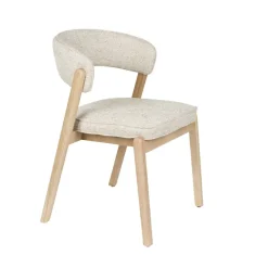 Zuiver BRIGHT Lot de 2 chaises en tissu et bois