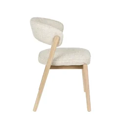 Zuiver BRIGHT Lot de 2 chaises en tissu et bois