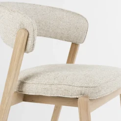 Zuiver BRIGHT Lot de 2 chaises en tissu et bois