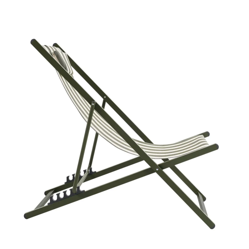 Drawer BRISA Lot de 2 chiliennes à rayures et aluminium