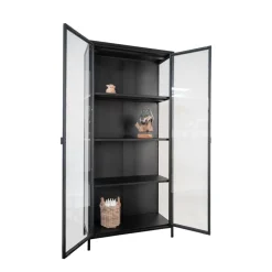 House Nordic BRISBANE Vaisselier en verre et métal H175cm