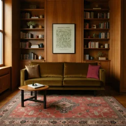 Woood BRONCO Canapé 3 places vintage en velours