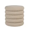 House Nordic BROOKLYN Pouf coffre rond en tissu bouclette ø44cm
